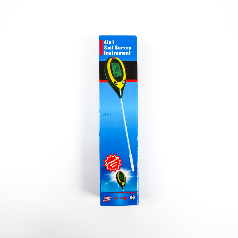 Цифровой измеритель параметров почвы 4 в 1 (кислотность, влажность, температура, освещенность), с батарейкой в комплекте